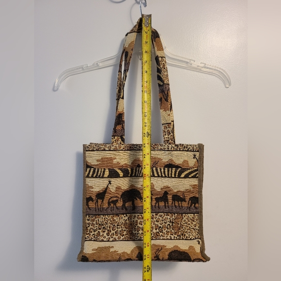 EUC Jade African Safari Tapestry Tote with Coin Purse - Picture 3 of 16